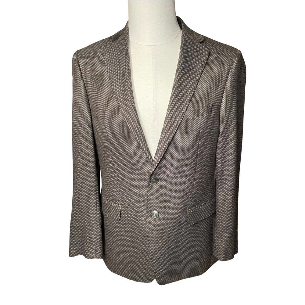 Calvin Klein Blazer Men’s 40R Brown Two Button Sport Coat Jacket Dual Vent